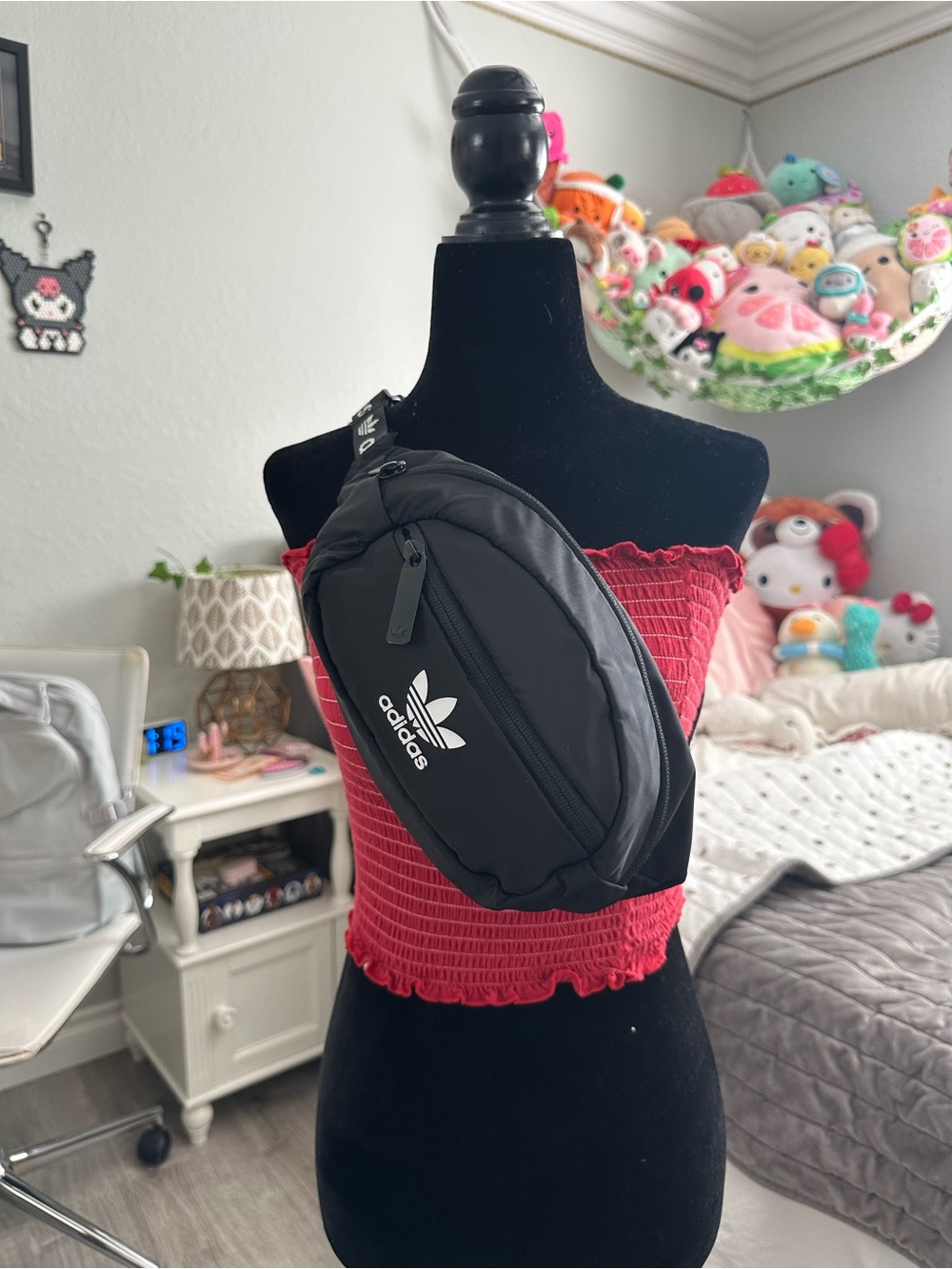 adidas Black Trefoil Crossbody Belt Bag